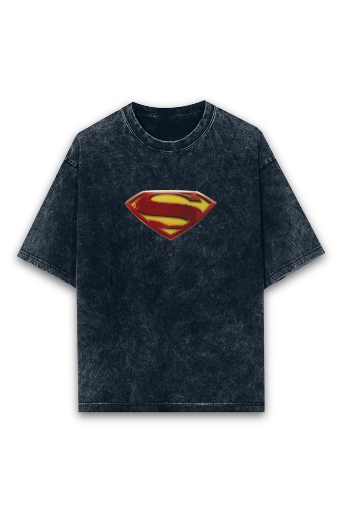 Unisex Acid Washed SUPERMAN Oversized Premium T-shirt